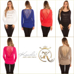 Trendy Koucla pullover with lace Einheitsgroesse