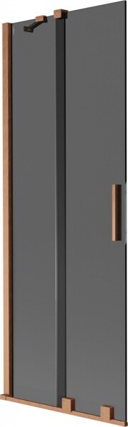 MEXEN/S - Velar dvojkrídlová posuvná vaňová zástena 75 x 150, grafit, meď kartáčovaná 896-075-000-41-65