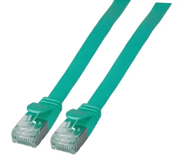 EFB U/FTP Cat6A 3 m zelená / Plochý patch kábel / RJ-45 / PVC / 10 Gbit/s (K5545GN.3)