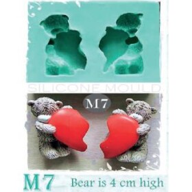 Silikónová forma medvedíčkami a rozpůlené srdiečko - Galias Moulds - Galias Moulds