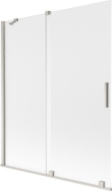 MEXEN/S - Velar dvojkrídlová posuvná vaňová zástena 140 x 150, dekor, nikel kartáčovaný 896-140-000-31-97