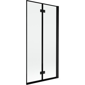 MEXEN - MIST vaňová zástena 90x150 cm 6mm 2-s, čierna, okraj, pravá 8A9-090-002-70-70-P