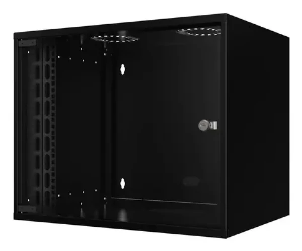 Lanview SOHO čierna / Nástenný rozvádzač / 9U / 535x400x440 mm / nosnosť 80 kg / IP40 (RUM09U40MNBL)
