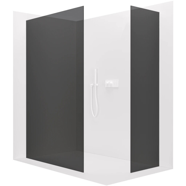 CERANO - Sprchová zástena Walk-in Crystal TL/P - 8 mm - bezvzperový systém - biela matná, grafitové sklo - 120x110x200 CER-8050BD5251