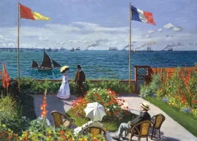 GRAFIKA Puzzle Záhrada v Sainte-Adresse a Pole vlčích makov