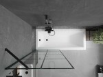 MEXEN/S - Cubik obdĺžniková vaňa 160 x 70 cm s panelom + vaňová zástena 80, čierna vzor 550316070X9508007077