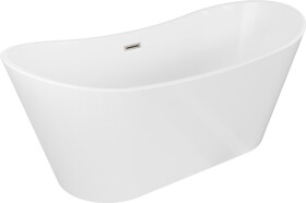 MEXEN/S - Montana vaňa voľne stojaca 180 x 80, biela, sifón a prepad nikel kartáčovaná 52011808000-97