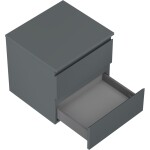 MEXEN/S - Orio kúpeľňová skrinka pod umývadlo 50 cm s doskou, 2 zásuvky, grafit mat 91A10-05047-2-BFFC66