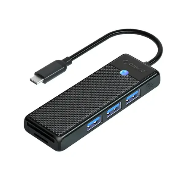 Orico PAPW3AT-U3 čierna / USB hub / 3x USB-A 3.0 / čítačka kariet microSD/SD / kábel 1,8 m