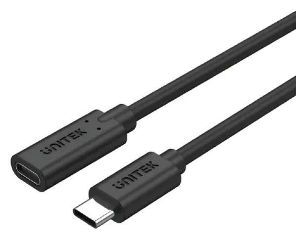 Unitek C14086BK čierna / Predlžovací kábel USB-C / USB 3.2 Gen 2 / 10 Gbit / s / 0,5 m / 100 W (C14086BK)