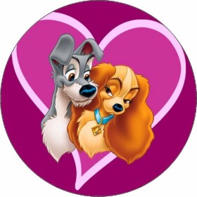 Jedlý papier Lady a Tramp srdce 19,5 cm - Pictu Hap - Pictu Hap