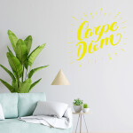 Veselá Stena Samolepka Carpe Diem (Užívaj dňa) Farba: ružová, Veľkosť: 60 x 60 cm
