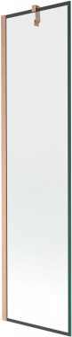 MEXEN/S - Next vaňová zástena FIX 50 x 150, čierna vzor, meď kartáčovaná 895-050-000-00-70-65
