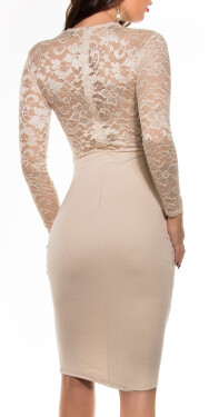 Sexy KouCla midi dress with lace CORAL 12