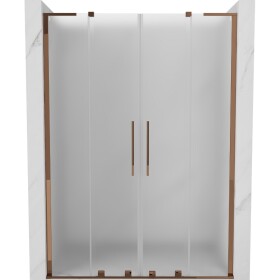 MEXEN/S - Velar L Duo posuvné sprchové dvere 160, dekor, ružové zlato 871-160-003-32-60