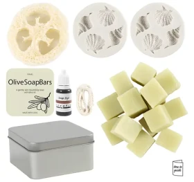 Creativ Company Výroba mydla Seashells Olive Green