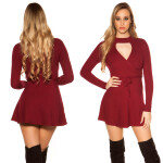 Sexy KouCla ripp knit dress wrap look BORDEAUX Einheitsgroesse