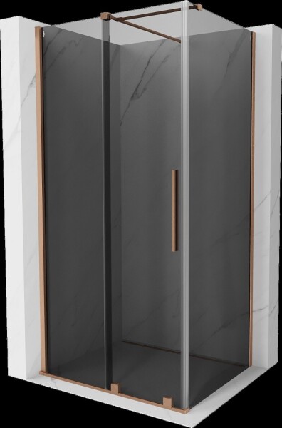 MEXEN/S - Velár sprchovací kút, posuvné dvere 90 x 80, grafit, meď kartáčovaná 871-090-080-41-65