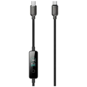 4smarts ScreenCord čierny / Kábel USB-C / 240 W PD 3.1 / TFT displej / 1,2 m / nylonový oplet (543240)