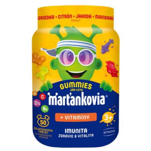 WALMARK Marťankovia čučoriedka citrón jahoda mandarínka 50 tabliet