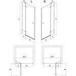 MEXEN/S - Lunar sprchové dvere krídlové pravé 140, transparent, nikel kartáčovaný 834-140-000-97-00-P