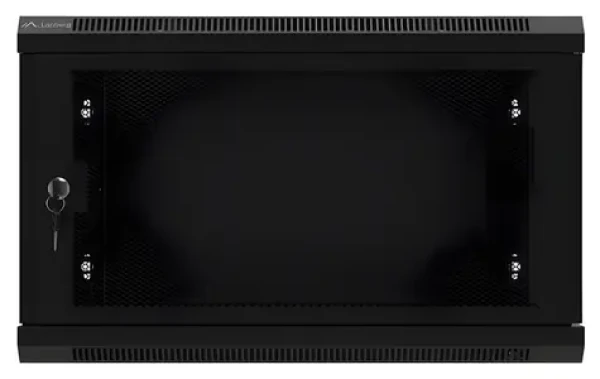 Lanberg WF01-6406-23B čierna / Nástenný rozvádzač / 19" / 6U / 600x450 mm / perforované dvere / flat pack (WF01-6406-23B)