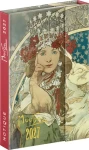 NOTIQUE Alfons Mucha 2027 / Týždenný diár / 11 x 16 cm / Česko slovenský / magnetické uzatváranie