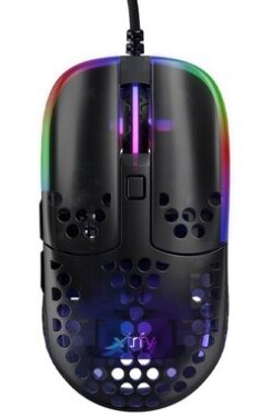 XTRFY MZ1 RGB Rail čierna / herná myš / optická / 16000 DPI / 6 tlačidiel / RGB / USB / 1.8m (MZ1-RGB-BLACK-TP)