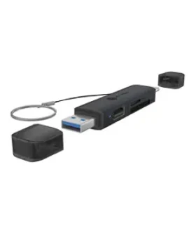 Icy Box IB-CR203-CU3 čierna / Externá čítačka pamäťových kariet / USB-A USB-C 3.2 Gen 1 (61179)