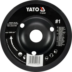 YATO Rotačná rašpľa uhlová 125 mm hrubá / Rašpľa / Upínací otvor 22,2 mm / Max. 13000 ot./min (YT-59167)