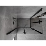MEXEN/S - Mist-F Duo sprchovací kút skladacie dvere ľavá 100 x 85, čierna okraj, čierna 8A6-100L-085P-70-70