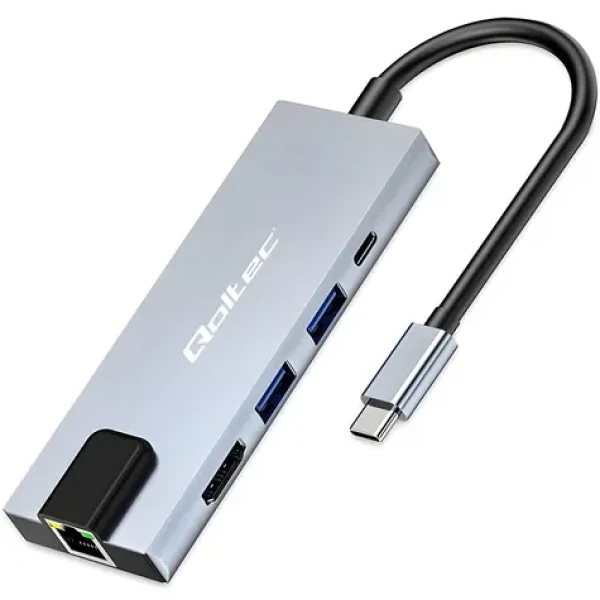USB-C hub 5v1 PD 100W / USB-C hub / HDMI 4K / 2x USB-A / RJ45 (53795)