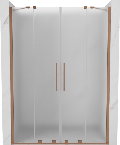 MEXEN/S - Velar Duo posuvné sprchové dvere 140, dekor, meď kartáčovaná 871-140-000-32-65