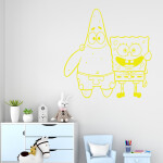 Veselá Stena Samolepka SpongeBob a Patrick Farba: žlutá, Veľkosť: 60 x 61 cm