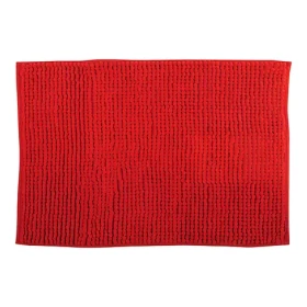 MSV CHENILLE červená / Kúpeľňová predložka / mikrovlákno / protišmyková / 50 x 80 cm