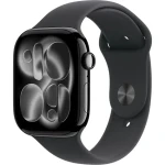 Apple Watch Series 11 GPS 46mm Klavírno čierne hliníkové telo - Čierny športový remienok S/M / 140-190 mm (MEUW4MP/A)