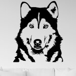 Veselá Stena Samolepka Husky Farba: červená, Veľkosť: 60 x 49 cm