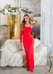 Sexy Koucla one-arm Maxi Dress with Chain details red Einheitsgroesse