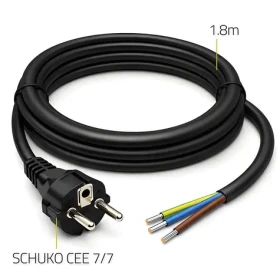 Napájací kábel Schuko CEE 7/7 (E/F) 1,8 m / Napájací kábel / 3x1,5 mm2 / meď Cu / bez koncovky (54598)