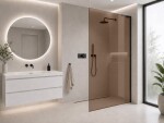 CERANO - Sprchová zástena Walk-in Onyx L-pravá vzpera - 8 mm - čierna matná, bronzové sklo - 160x200 CER-688060