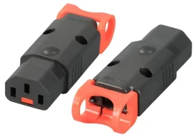 EFB IEC-Lock+ zaistená zásuvka C13 čierna / Konektor / Pre káblovú montáž / 3 piny (60319.1)