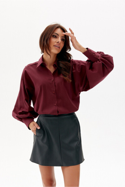 Krátka koženková sukňa SPO0052 čierna - Roco Fashion 38
