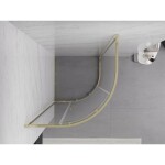 MEXEN - Exo štvrťkruhový posuvný sprchovací kút 80 x 80, transparent, zlato 8131-080-080-50-00