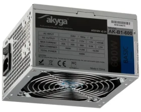 Akyga AK-B1-600 sivá / Zdroj / ATX / 600W / pasívne PFC / 120 mm (AK-B1-600)