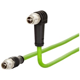 Metz Connect 142M2X1C020 M12 sieťové káble, prepojovacie káble CAT 6A S/FTP 2.00 m zelená krytie PUR, odolný proti kyselinám, odolný proti ozónu, odolný proti; 142M2X1C020