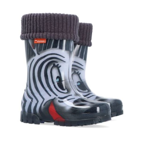 DEMAR Twister Lux Print 0039 S zebra Detské zateplené gumáky 34-35 0039S_34-35