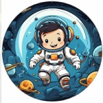 Jedlý papier: malý astronaut a planéty, 19,5 cm - Pictu Hap