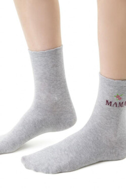 Dámske vzorované ponožky 099 MELANŽOVÁ SVĚTLE ŠEDÁ 38-40