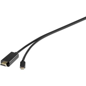 Renkforce USB-C® / HDMI káblový adaptér USB-C ® zástrčka, Zástrčka HDMI-A 1.80 m čierna RF-4535910 Kábel pre displeje USB-C®; RF-4535910