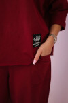 Bavlnená mikina nohavice set Burgundy UNI